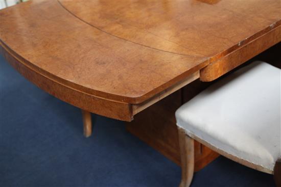 An Art Deco burr walnut stepped sideboard, sideboard W.5ft 6in.